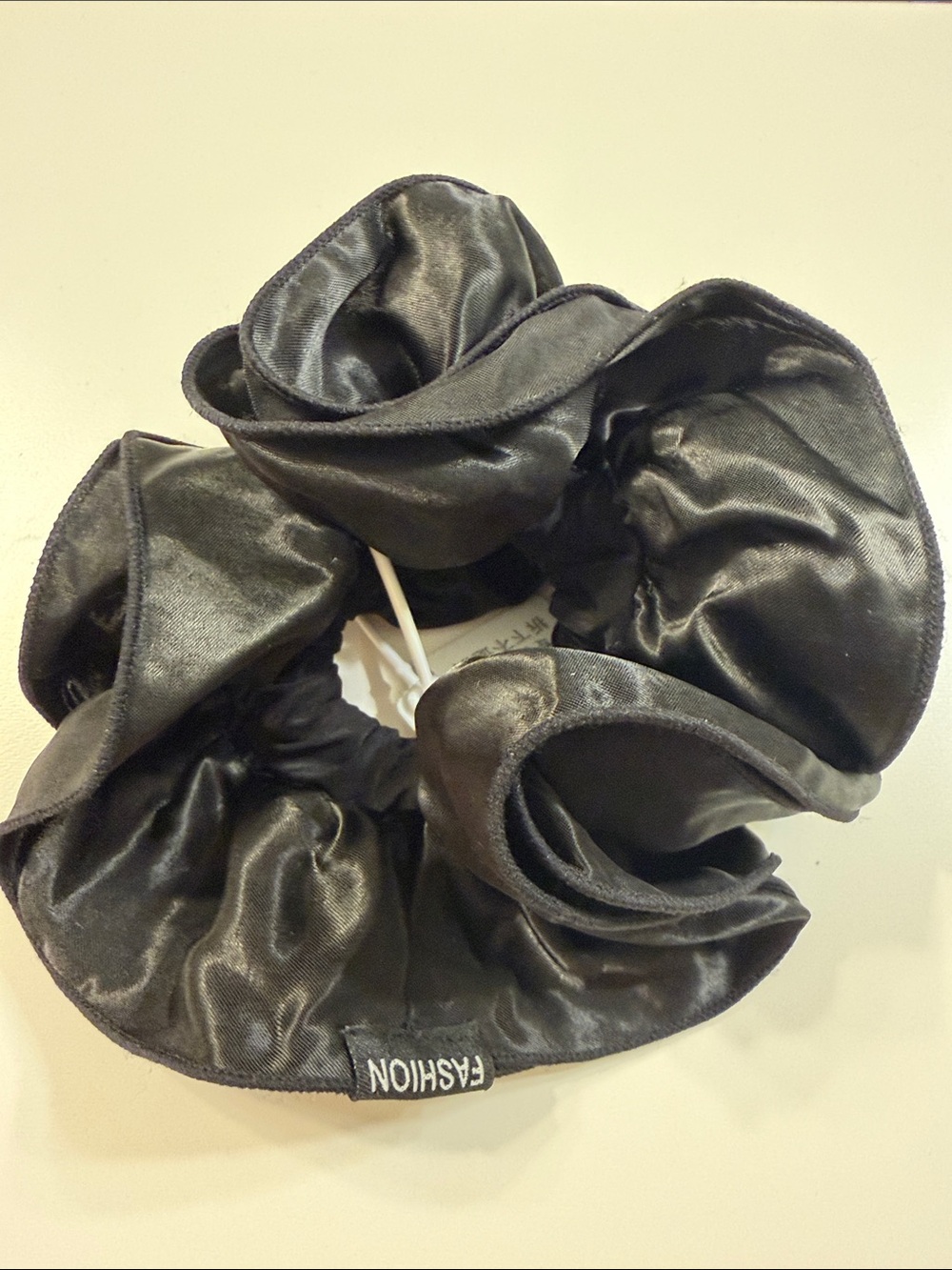 Fashion Black Satin Hair Scrunchie